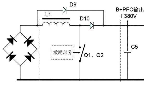 MOS场效应管开关等离子V2屏开关电源PFC激励电路