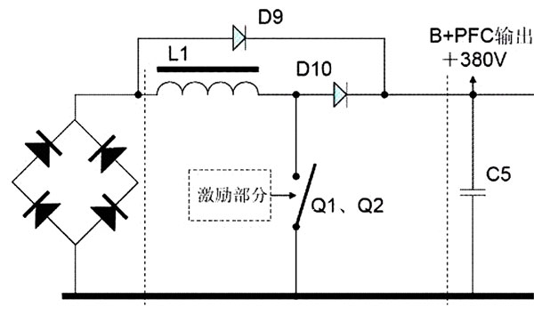 MOS场效应管开关等离子V2屏开关电源PFC激励电路-竟业电子