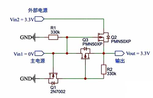 MOS场效应管应用于双电源自动切换电路